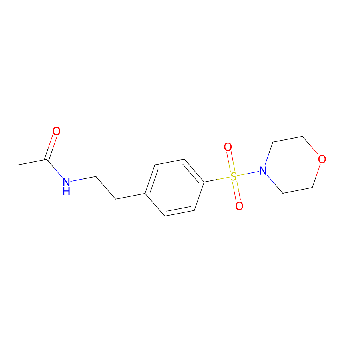N-[2-(4-morpholin-4-ylsulfonylphenyl)ethyl]acetamide molecular structure, CAS 346596-64-3