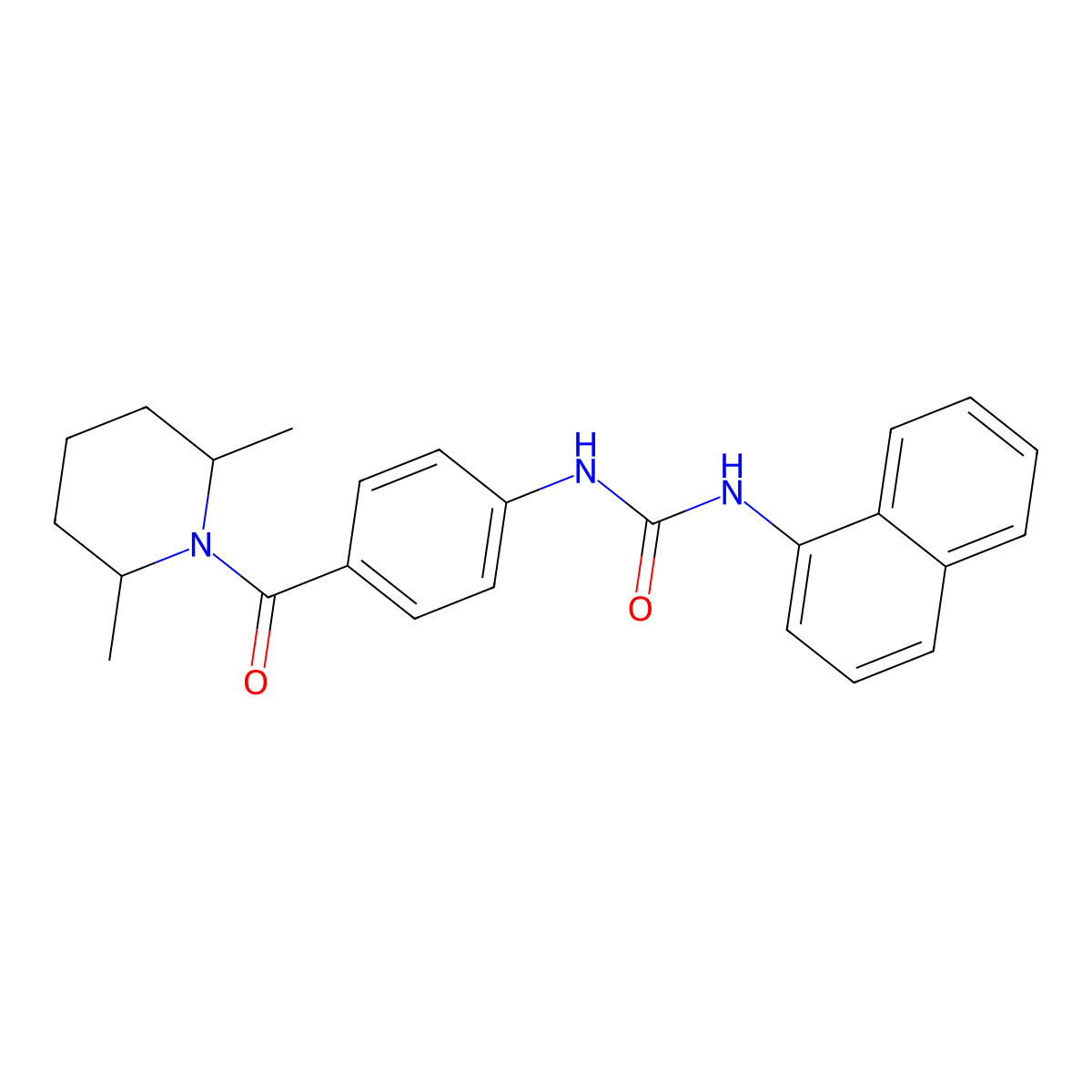 1-[4-(2,6-Dimethylpiperidine-1-carbonyl)phenyl]-3-naphthalen-1-ylurea molecular structure, CAS 346597-29-3