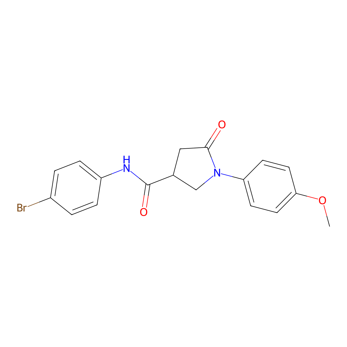 N-(4-bromophenyl)-1-(4-methoxyphenyl)-5-oxopyrrolidine-3-carboxamide molecular structure, CAS 346597-58-8
