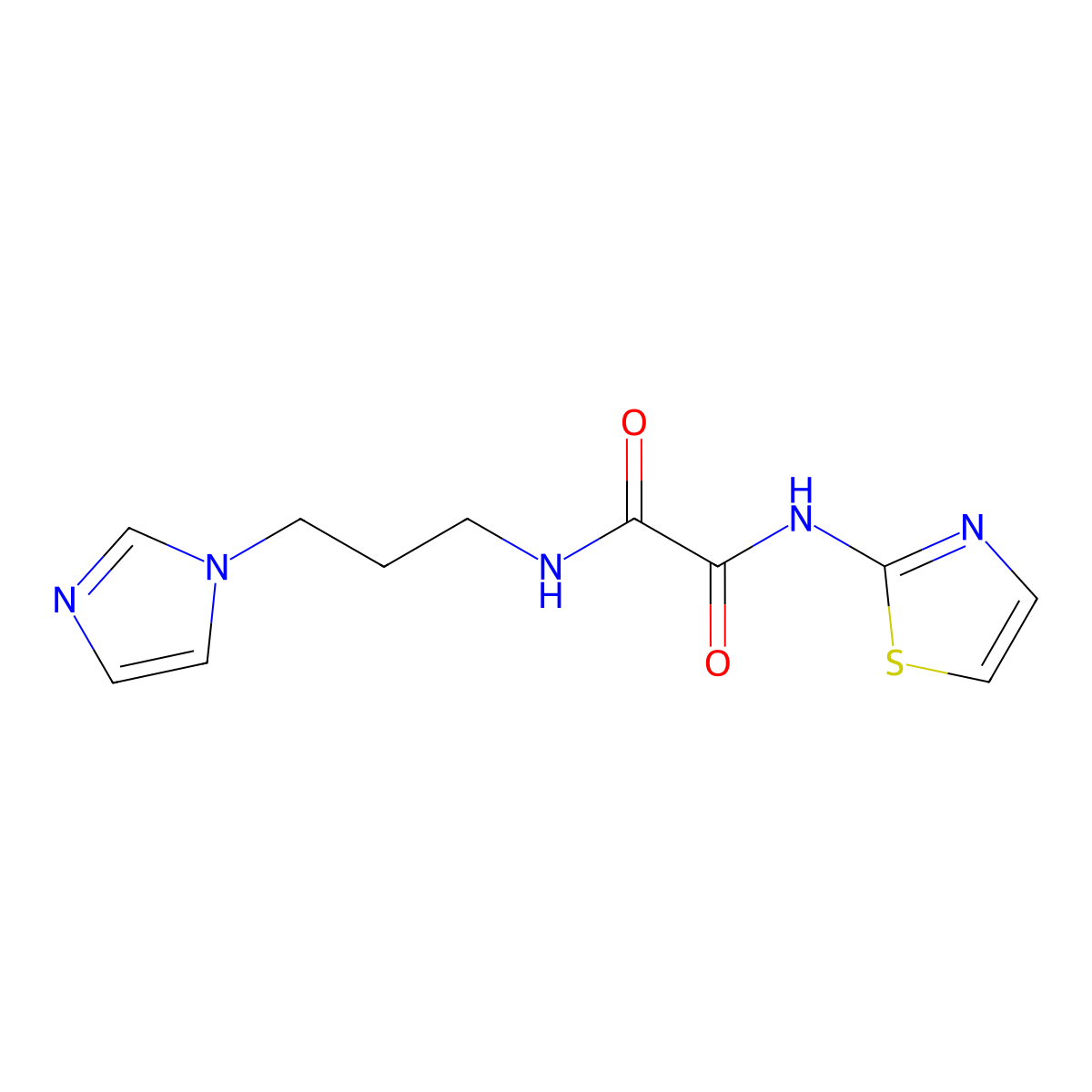 N-(3-imidazol-1-ylpropyl)-N'-(1,3-thiazol-2-yl)oxamide molecular structure, CAS 346597-59-9