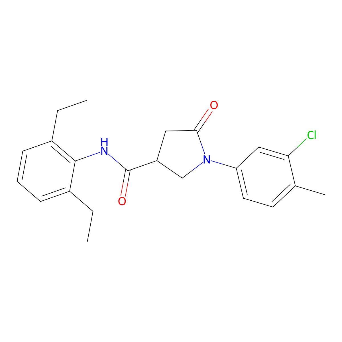 1-(3-chloro-4-methylphenyl)-N-(2,6-diethylphenyl)-5-oxopyrrolidine-3-carboxamide molecular structure, CAS 346598-87-6