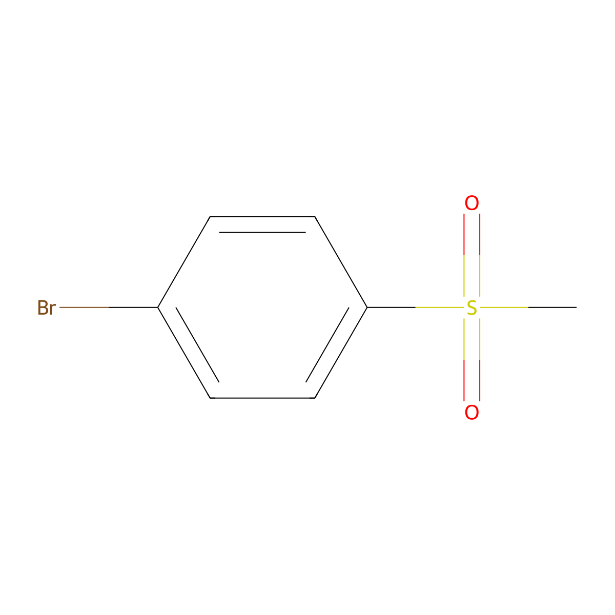 1-Bromo-4-(methylsulphonyl)benzene molecular structure, CAS 3466-32-8