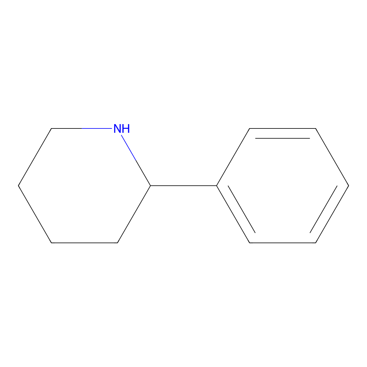2-Phenylpiperidine molecular structure, CAS 3466-80-6