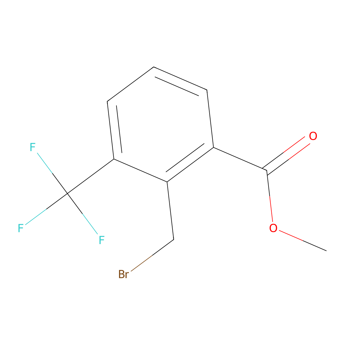 Methyl 2-(bromomethyl)-3-(trifluoromethyl)benzoate molecular structure, CAS 346603-68-7