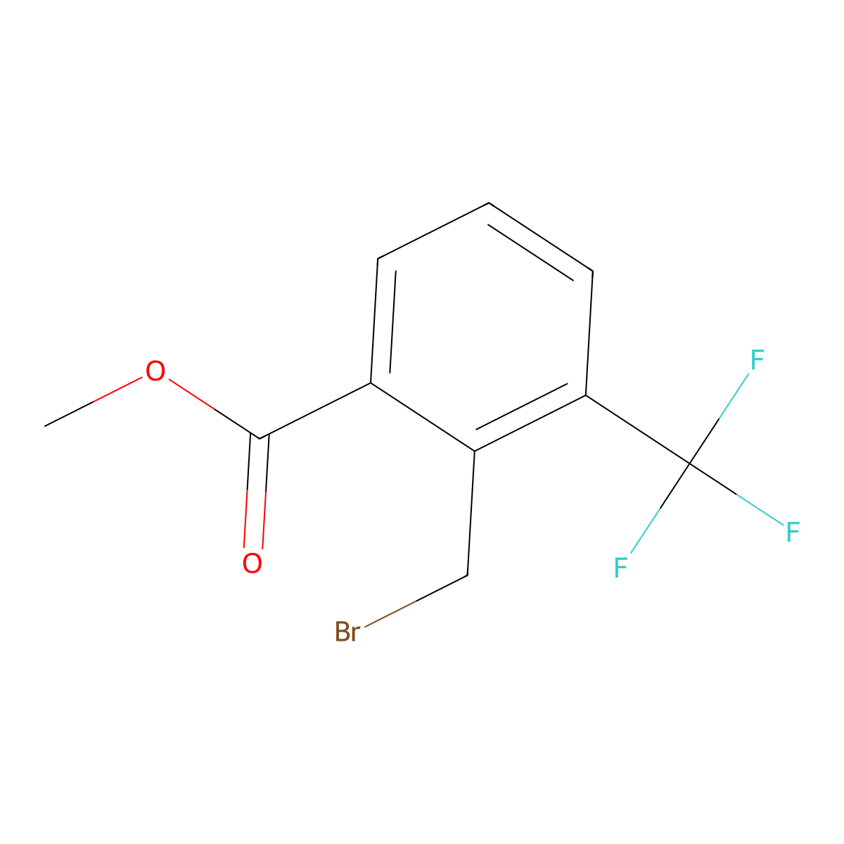 Methyl 2-(bromomethyl)-3-(trifluoromethyl)benzoate molecular structure, CAS 346603-68-7