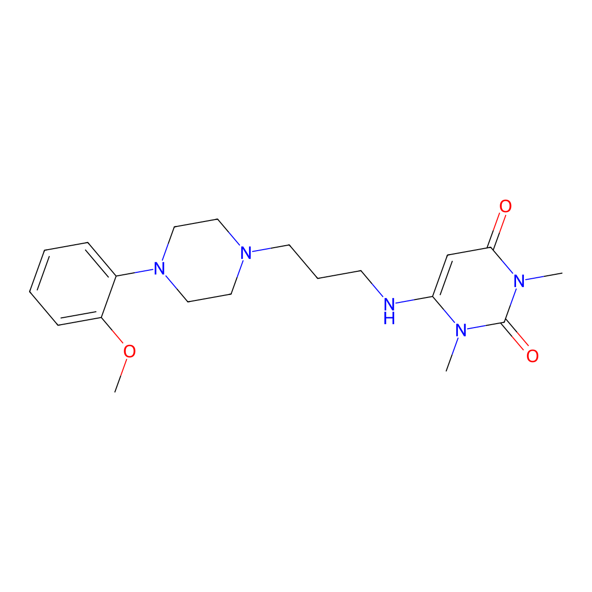 Urapidil molecular structure, CAS 34661-75-1