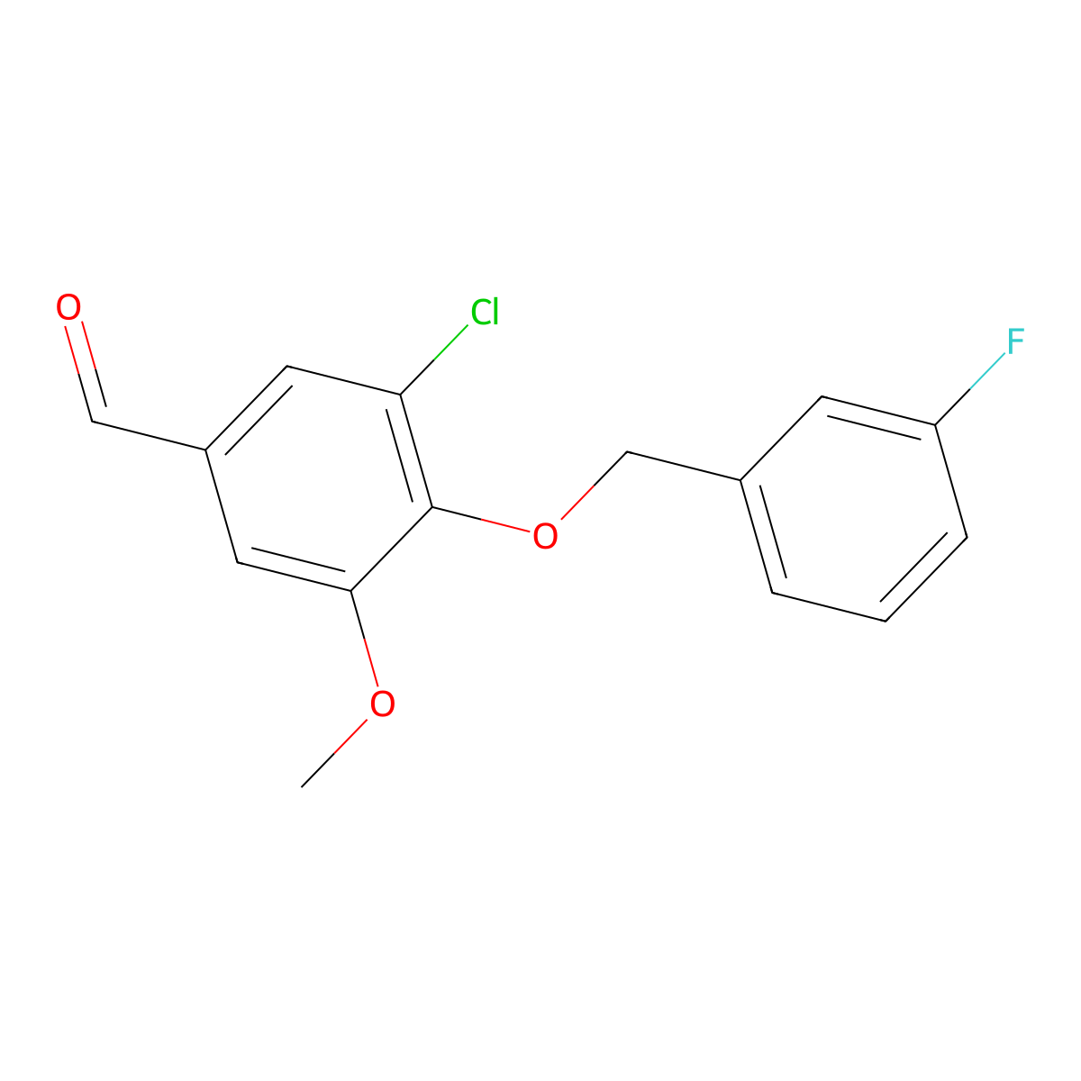 3-Chloro-4-[(3-fluorobenzyl)oxy]-5-methoxybenzaldehyde molecular structure, CAS 346611-53-8
