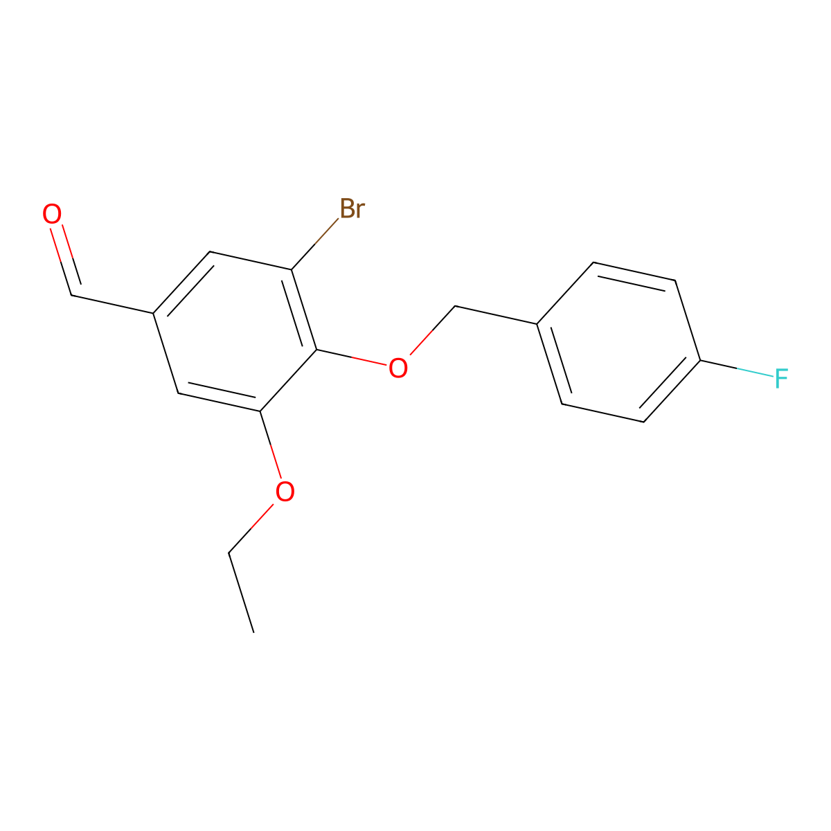 3-Bromo-5-ethoxy-4-[(4-fluorobenzyl)oxy]benzaldehyde molecular structure, CAS 346611-55-0