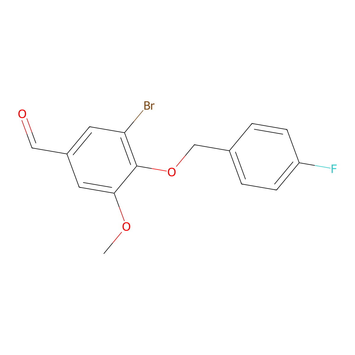 3-Bromo-4-[(4-fluorobenzyl)oxy]-5-methoxybenzaldehyde molecular structure, CAS 346611-58-3