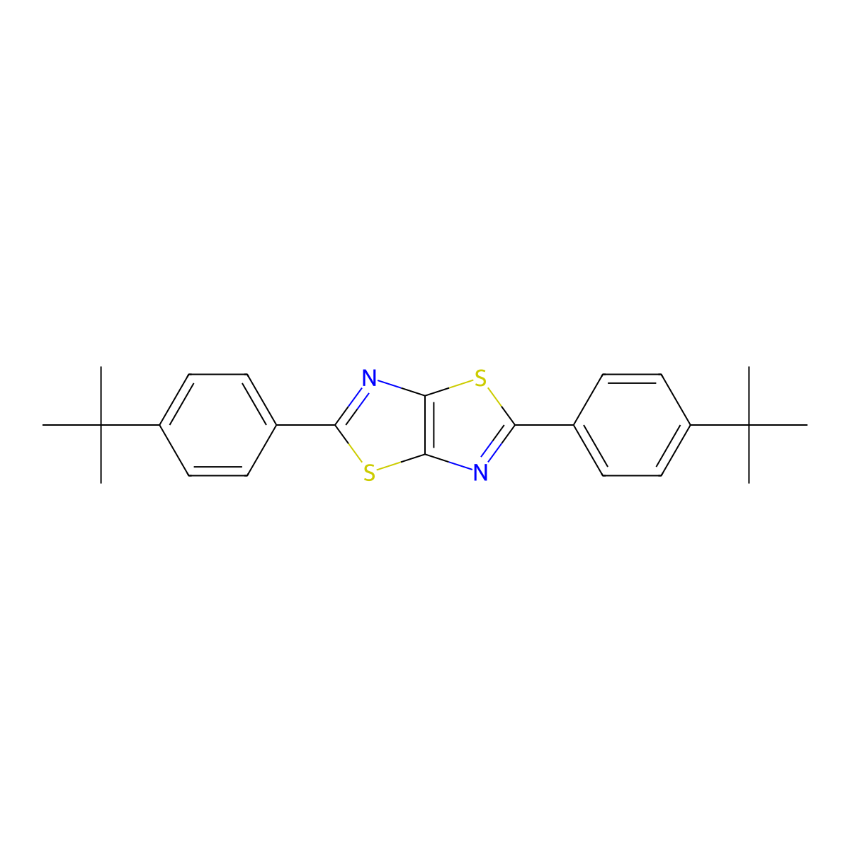 2,5-Bis[4-(tert-butyl)phenyl]-1,3-thiazolo[5,4-d]1,3-thiazole molecular structure, CAS 346612-69-9
