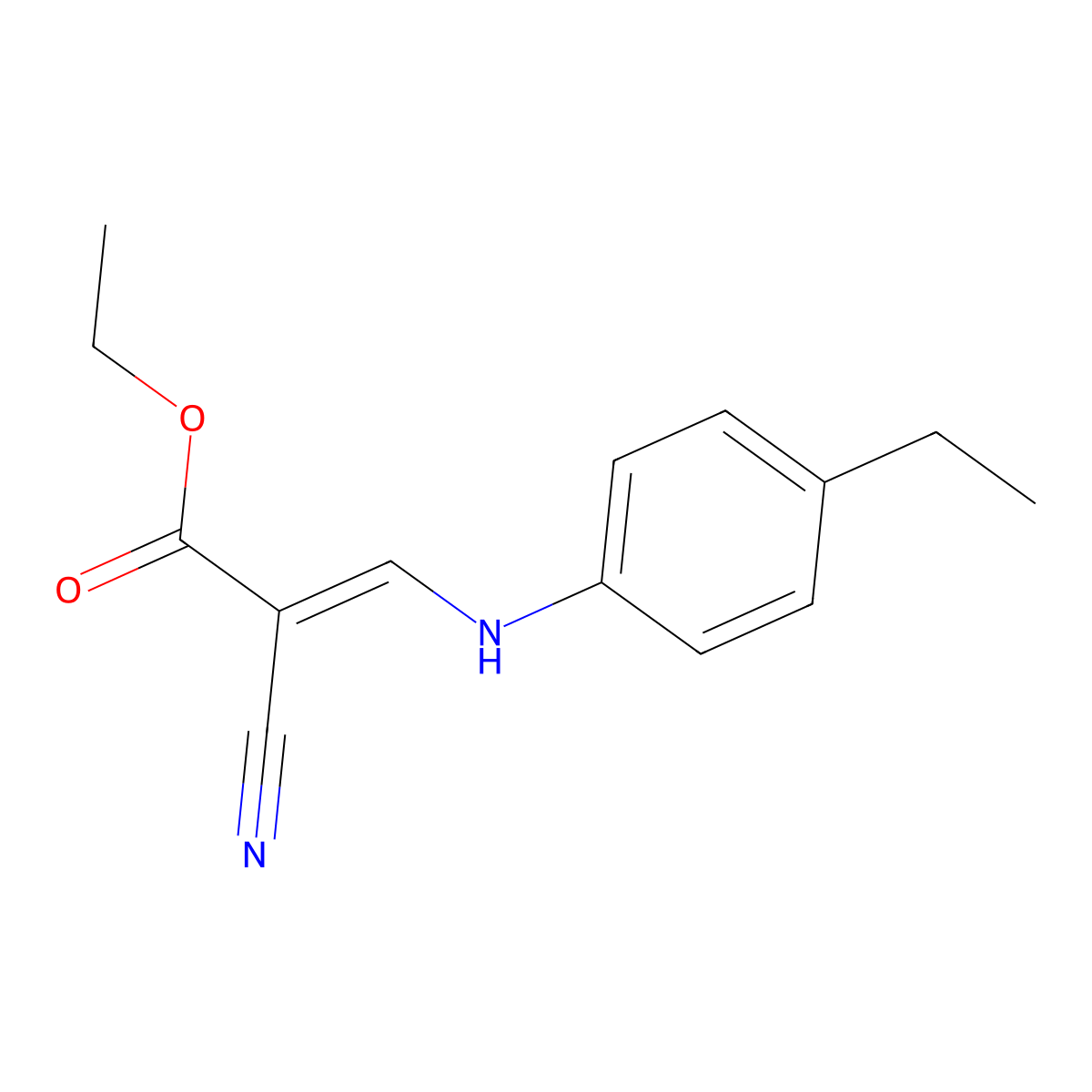 Ethyl 2-cyano-3-[(4-ethylphenyl)amino]prop-2-enoate molecular structure, CAS 346613-02-3