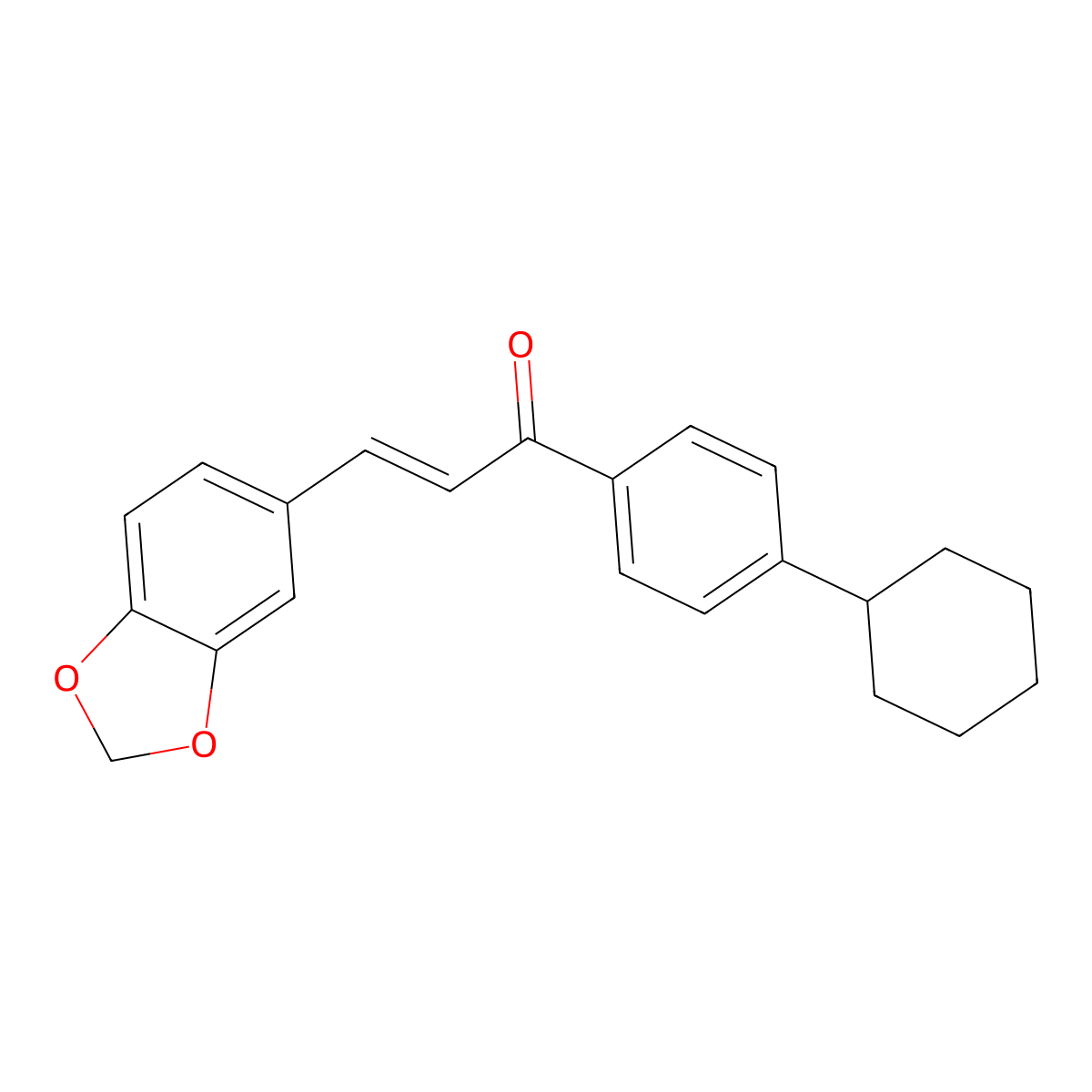 3-(1,3-Benzodioxol-5-yl)-1-(4-cyclohexylphenyl)-2-propen-1-one molecular structure, CAS 346613-03-4