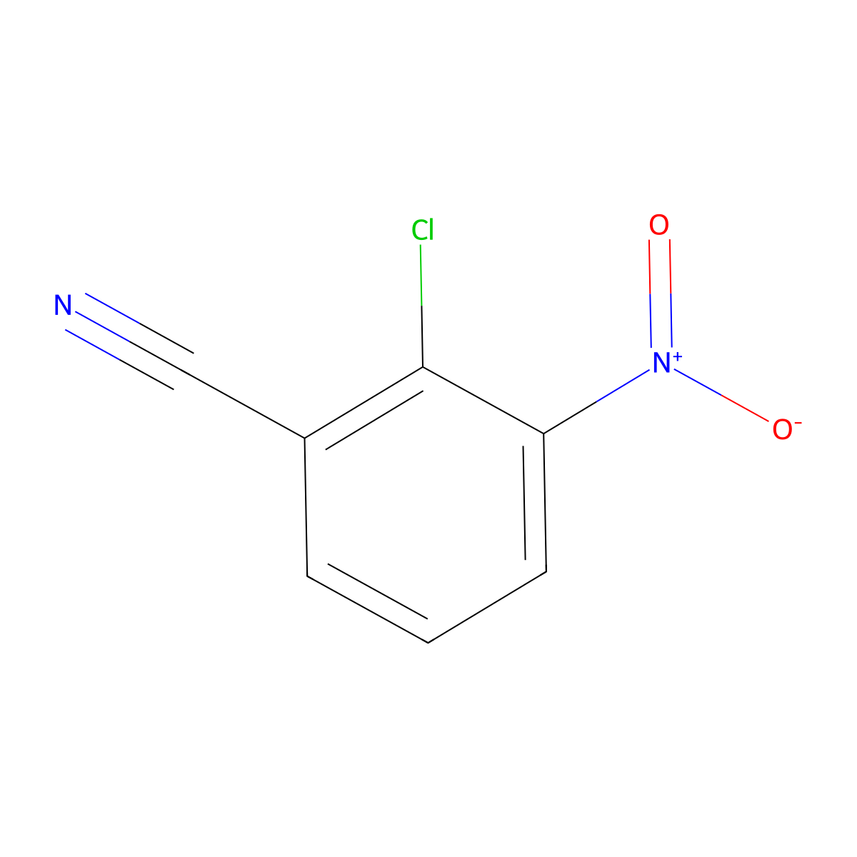 2-Chloro-3-nitrobenzonitrile molecular structure, CAS 34662-24-3