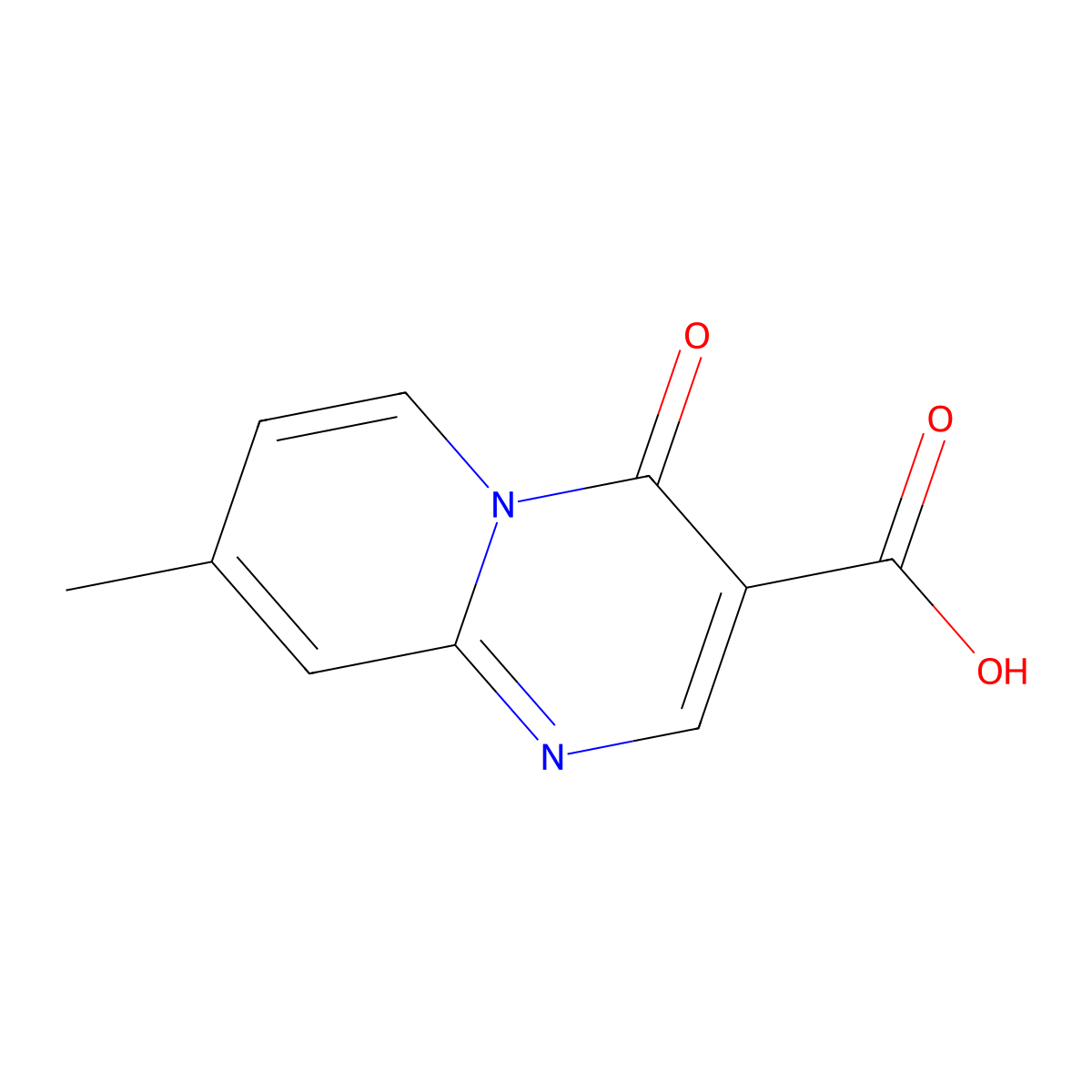 8-methyl-4-oxo-4H-pyrido[1,2-a]pyrimidine-3-carboxylic acid molecular structure, CAS 34662-59-4