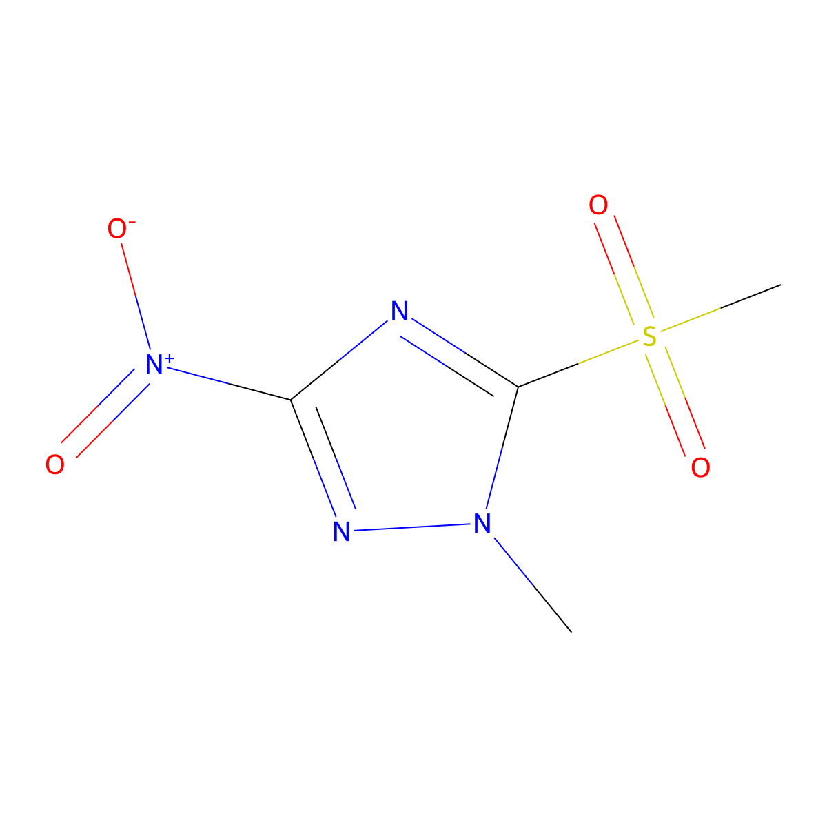 5-methanesulfonyl-1-methyl-3-nitro-1H-1,2,4-triazole molecular structure, CAS 346631-21-8