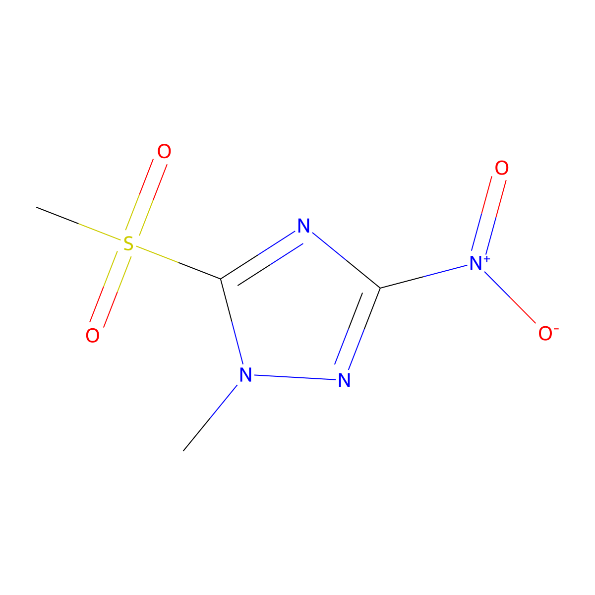 5-methanesulfonyl-1-methyl-3-nitro-1H-1,2,4-triazole molecular structure, CAS 346631-21-8