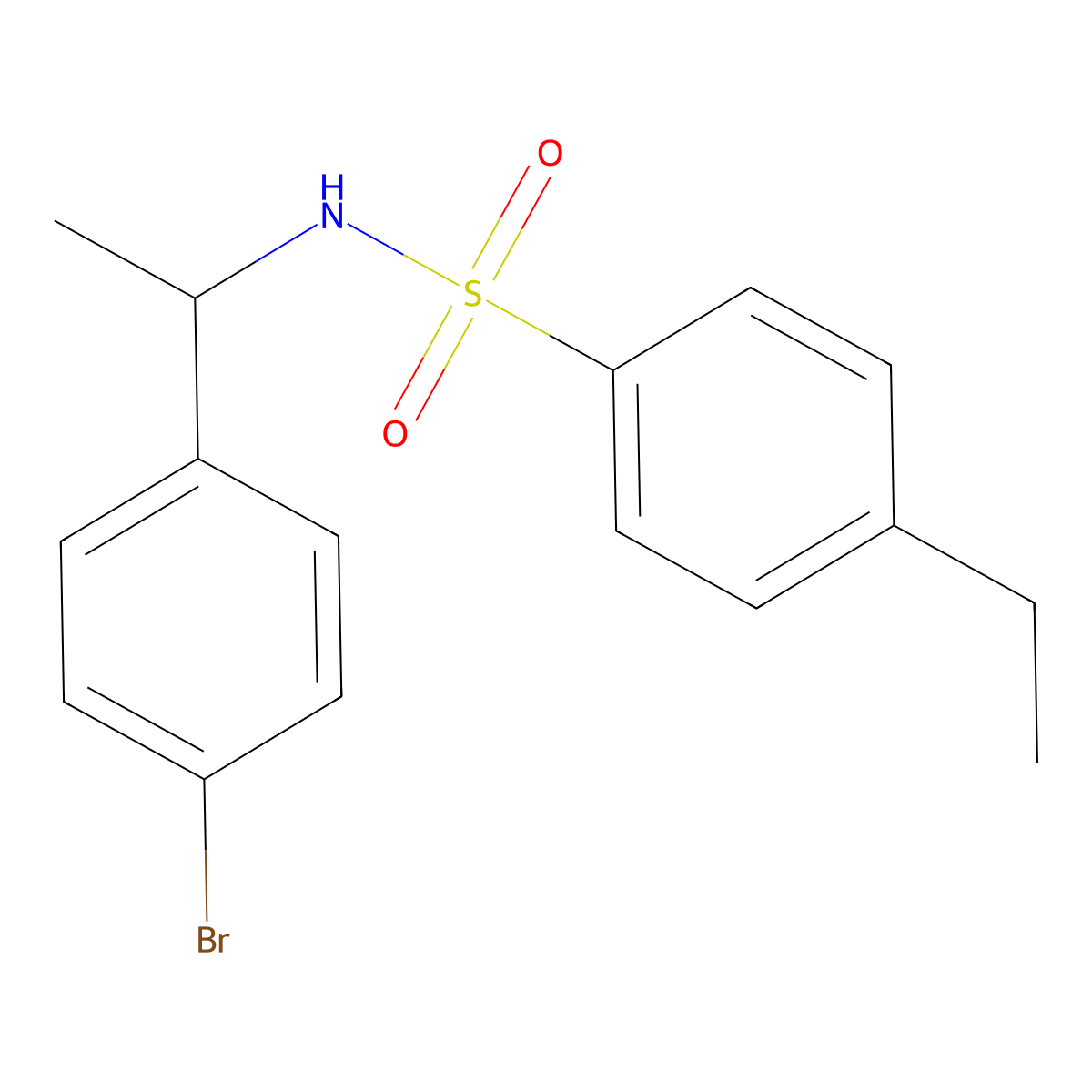 N-[1-(4-bromophenyl)ethyl]-4-ethylbenzenesulfonamide molecular structure, CAS 346631-40-1