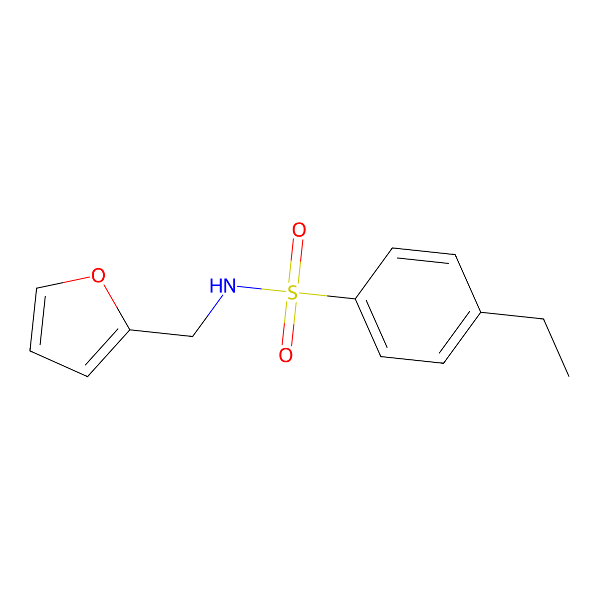 4-ethyl-N-(2-furylmethyl)benzenesulfonamide molecular structure, CAS 346631-83-2