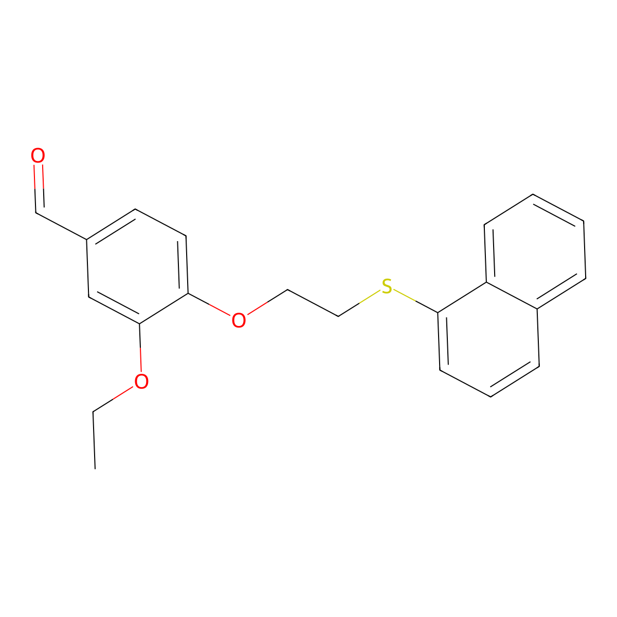 3-Ethoxy-4-[2-(1-naphthylsulfanyl)ethoxy]benzaldehyde molecular structure, CAS 346633-90-7