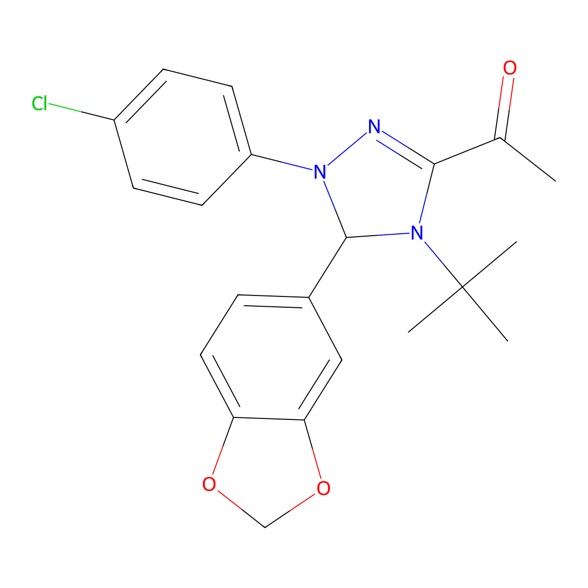 1-[5-(1,3-benzodioxol-5-yl)-4-tert-butyl-1-(4-chlorophenyl)-4,5-dihydro-1H-1,2,4-triazol-3-yl]ethanone molecular structure, CAS 346634-18-2