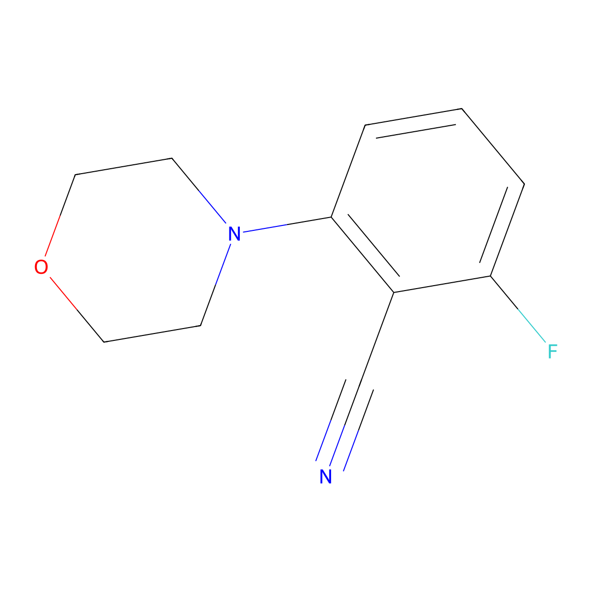 2-Fluoro-6-morpholinobenzonitrile molecular structure, CAS 346636-41-7