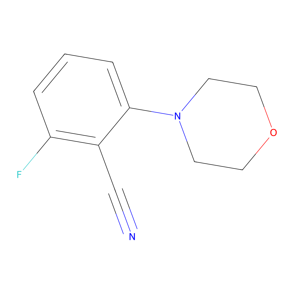 2-Fluoro-6-morpholinobenzonitrile molecular structure, CAS 346636-41-7