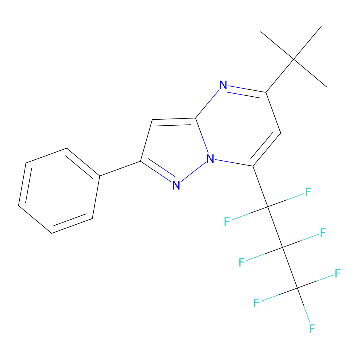 5-Tert-butyl-7-(heptafluoropropyl)-2-phenylpyrazolo[1,5-a]pyrimidine molecular structure, CAS 346637-99-8