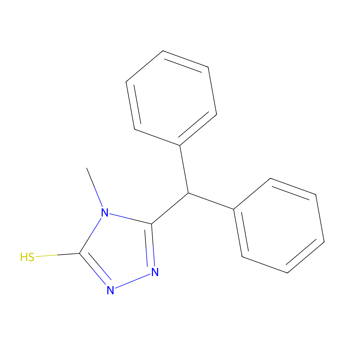5-(diphenylmethyl)-4-methyl-4H-1,2,4-triazole-3-thiol molecular structure, CAS 346638-17-3