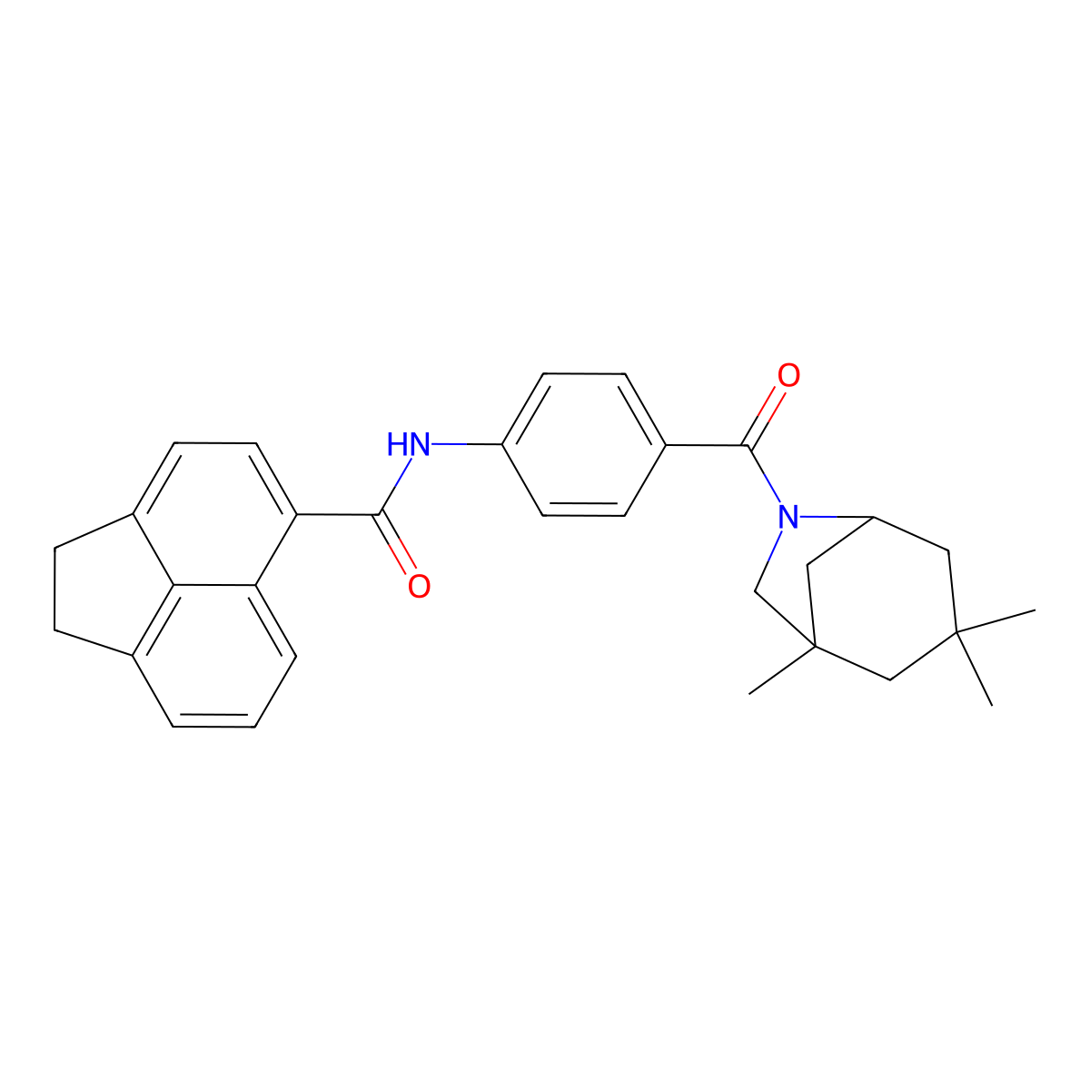 N-[4-(3,3,5-trimethyl-7-azabicyclo[3.2.1]octane-7-carbonyl)phenyl]-1,2-dihydroacenaphthylene-5-carboxamide molecular structure, CAS 346638-86-6