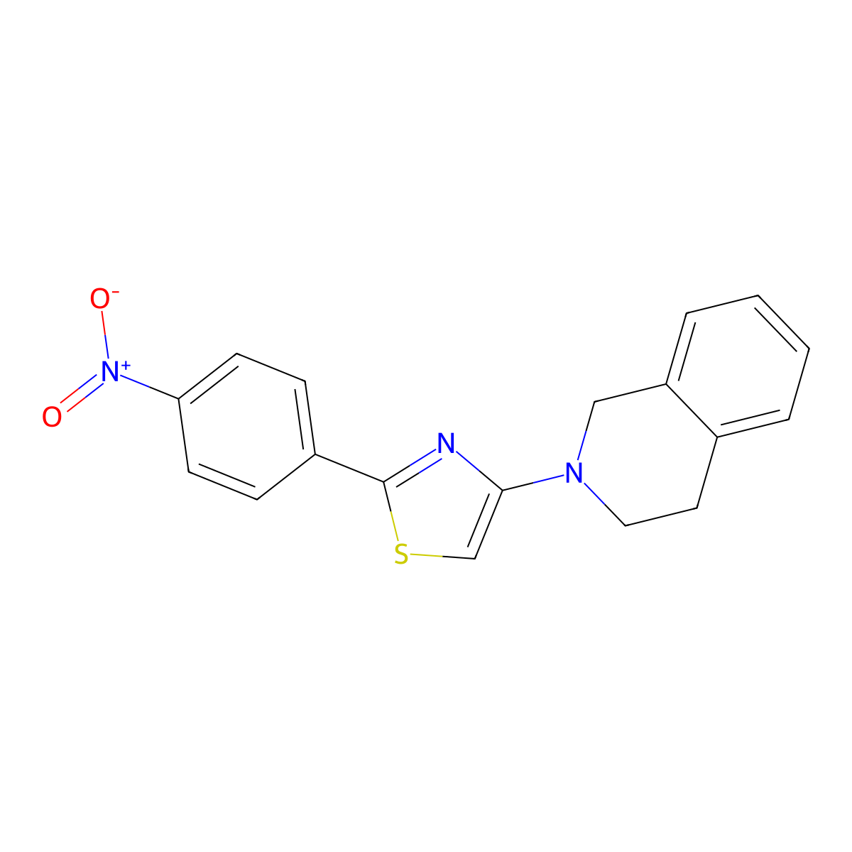 4-(3,4-dihydro-1H-isoquinolin-2-yl)-2-(4-nitrophenyl)-1,3-thiazole molecular structure, CAS 346638-95-7