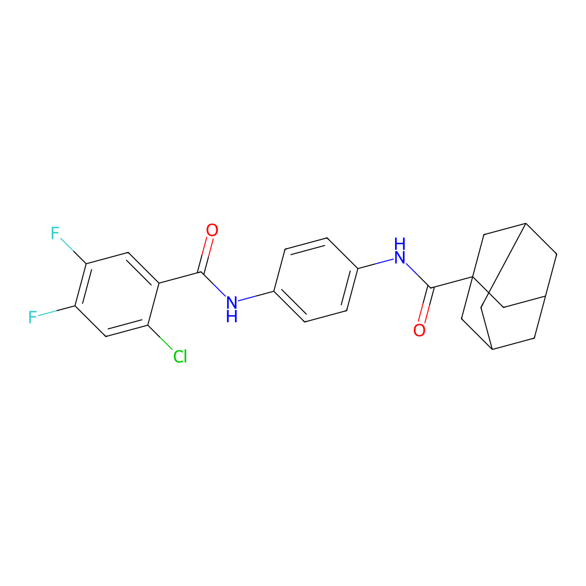 N-[4-[(2-chloro-4,5-difluorobenzoyl)amino]phenyl]adamantane-1-carboxamide molecular structure, CAS 346638-97-9
