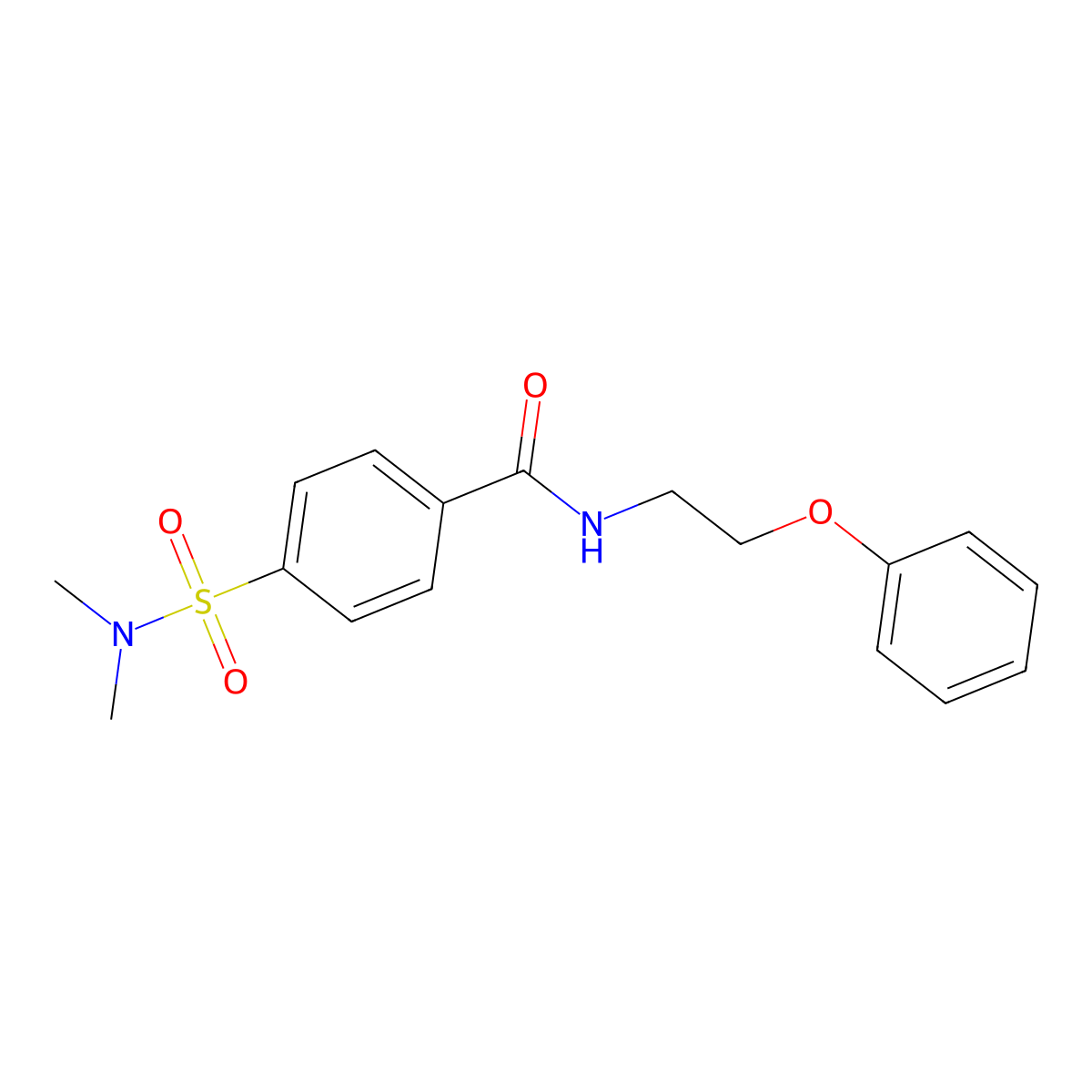 4-(dimethylsulfamoyl)-N-(2-phenoxyethyl)benzamide molecular structure, CAS 346639-40-5