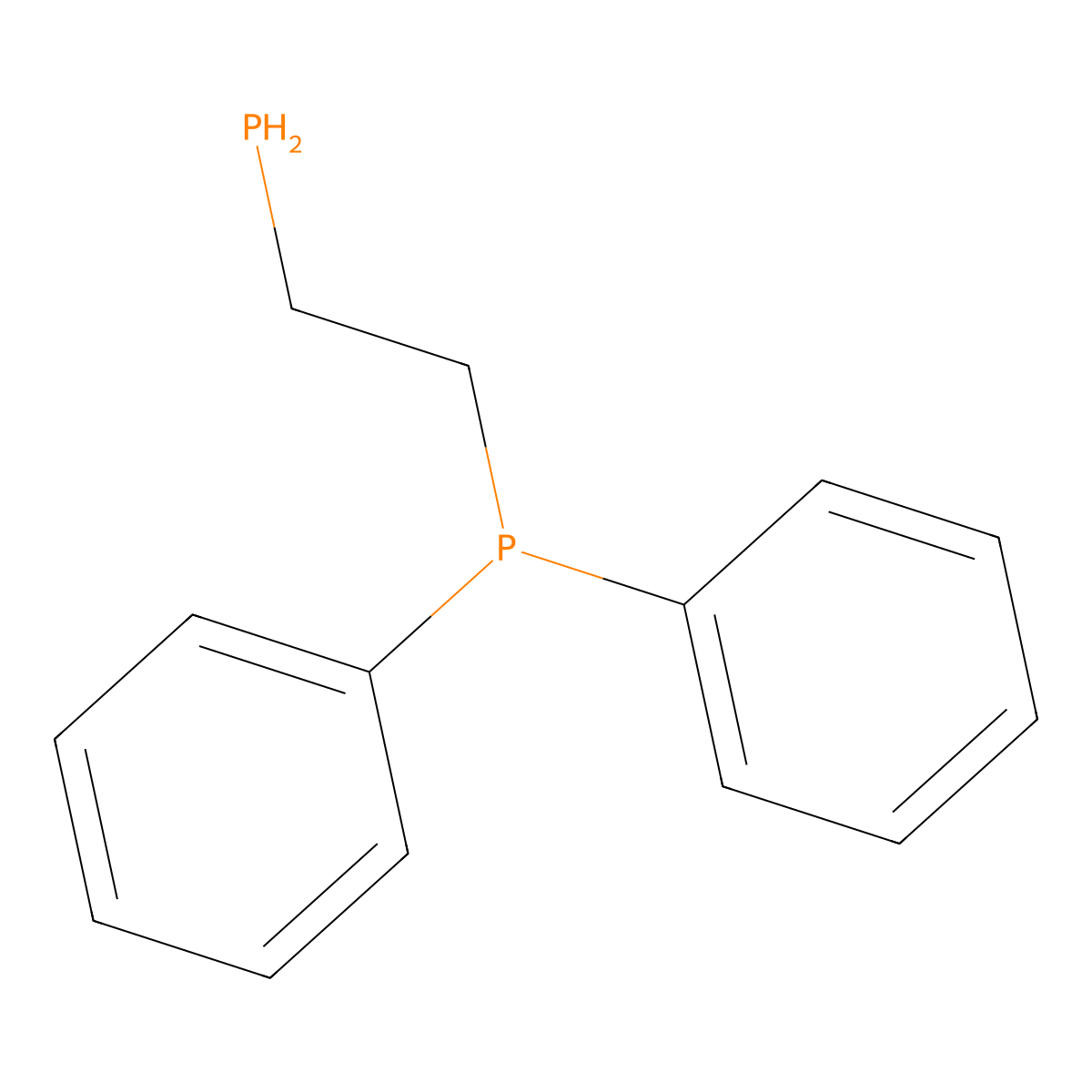 Diphenyl(2-phosphinoethyl)phosphine molecular structure, CAS 34664-50-1