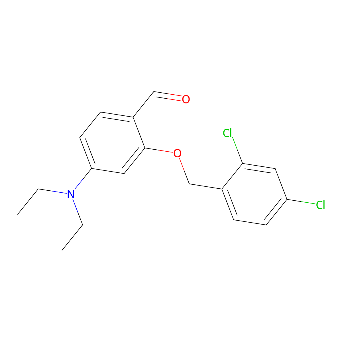 2-[(2,4-Dichlorophenyl)methoxy]-4-(diethylamino)benzaldehyde molecular structure, CAS 346640-02-6