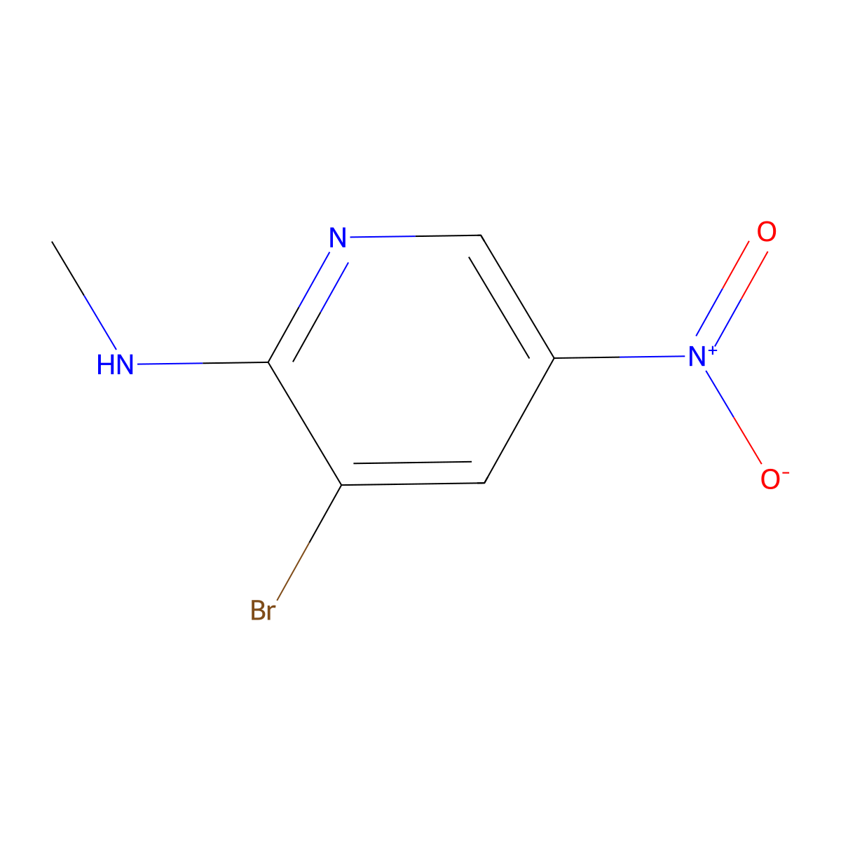 3-bromo-N-methyl-5-nitropyridin-2-amine molecular structure, CAS 346640-65-1