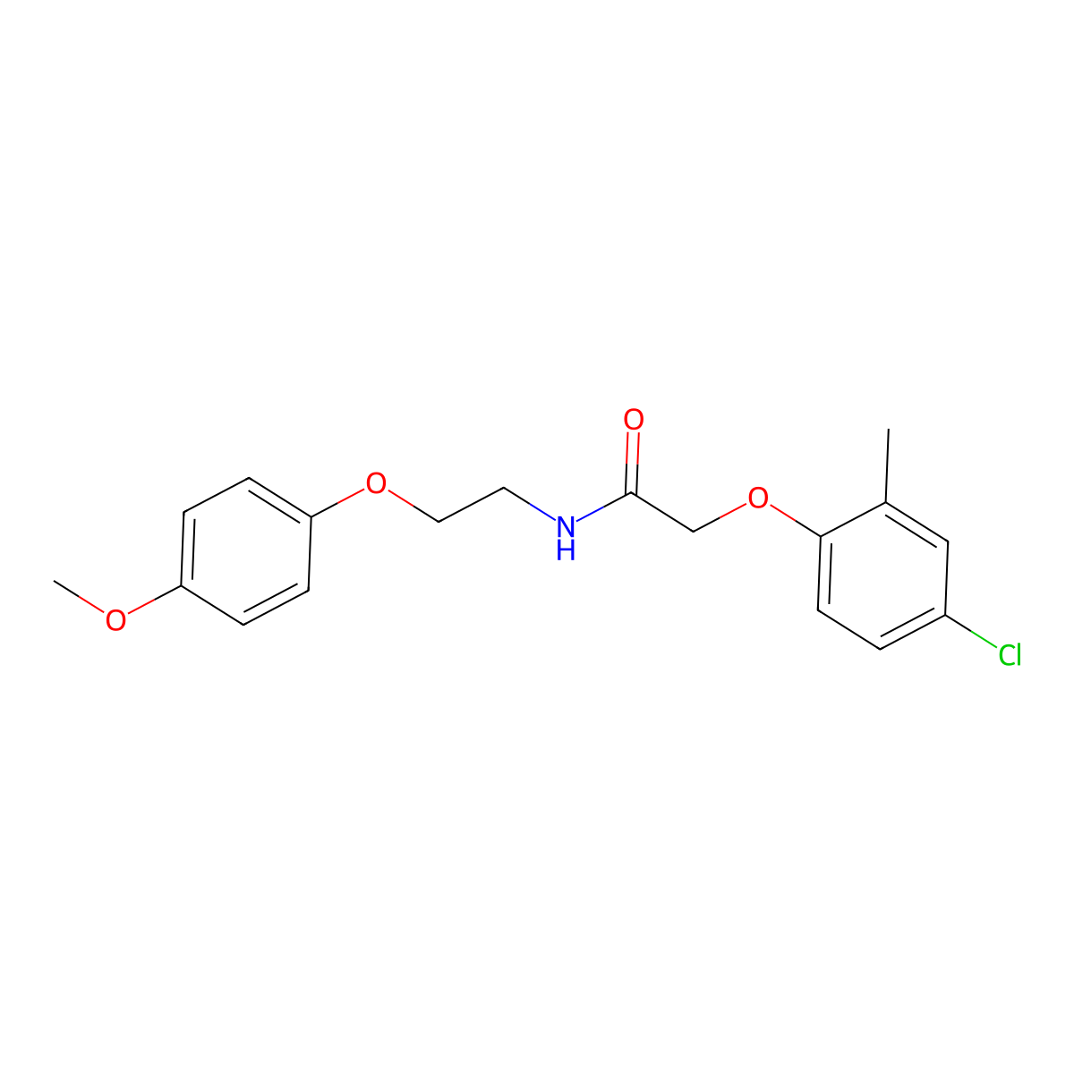 2-(4-Chloro-2-methylphenoxy)-N-[2-(4-methoxyphenoxy)ethyl]acetamide molecular structure, CAS 346640-75-3