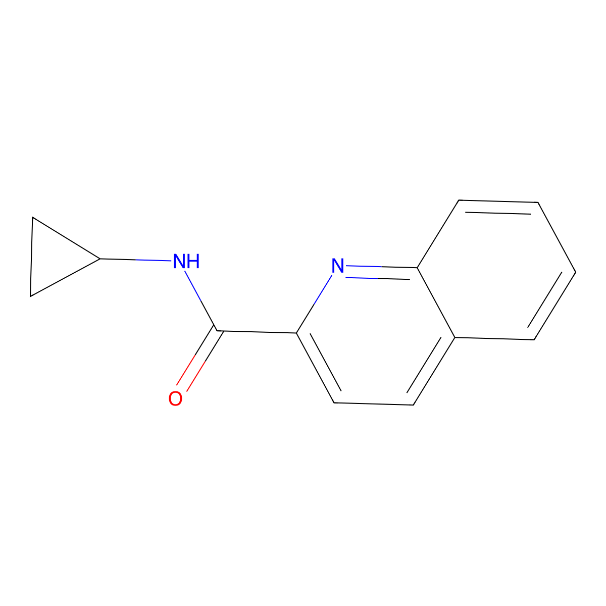 N-cyclopropylquinoline-2-carboxamide molecular structure, CAS 346641-14-3