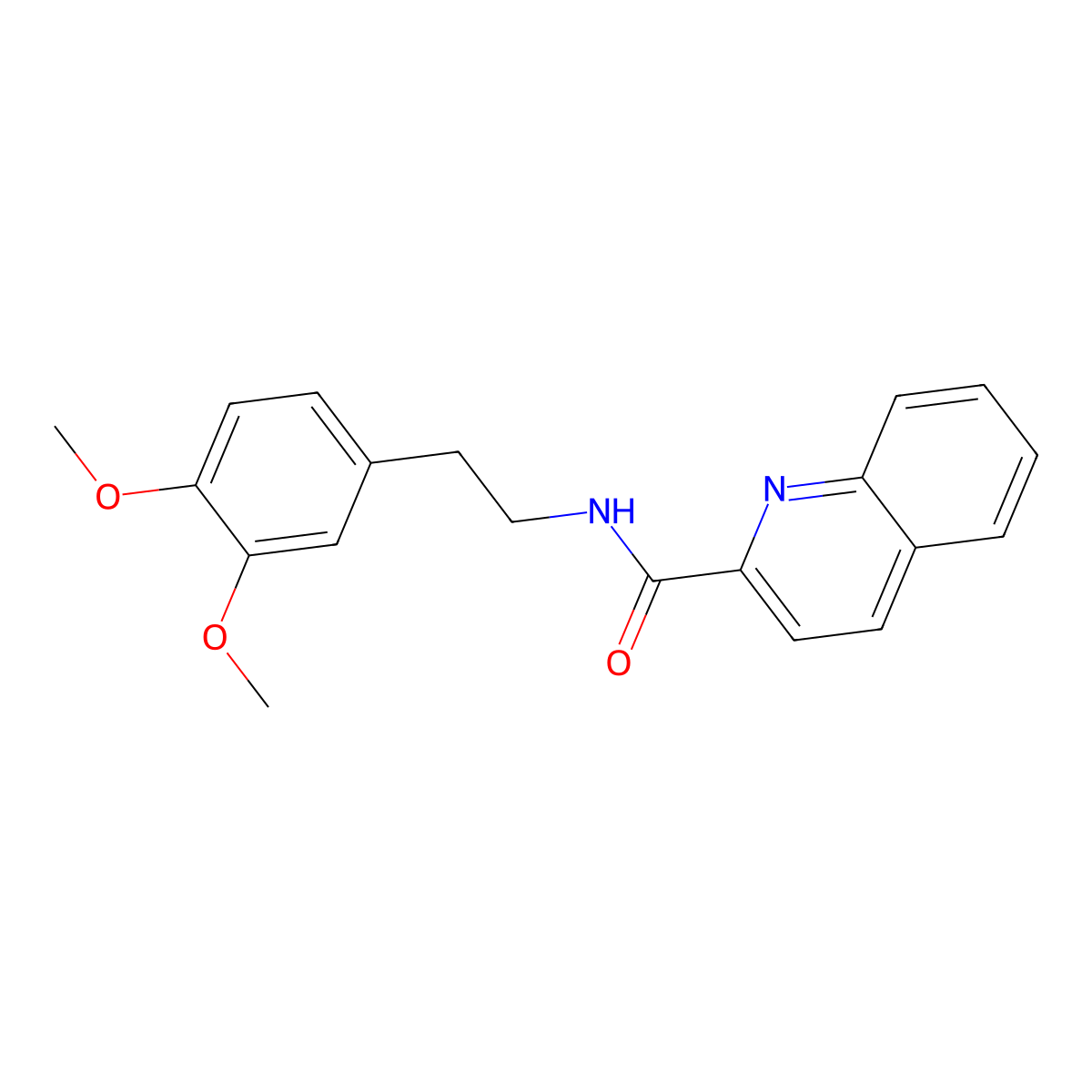 N-[2-(3,4-dimethoxyphenyl)ethyl]quinoline-2-carboxamide molecular structure, CAS 346641-99-4
