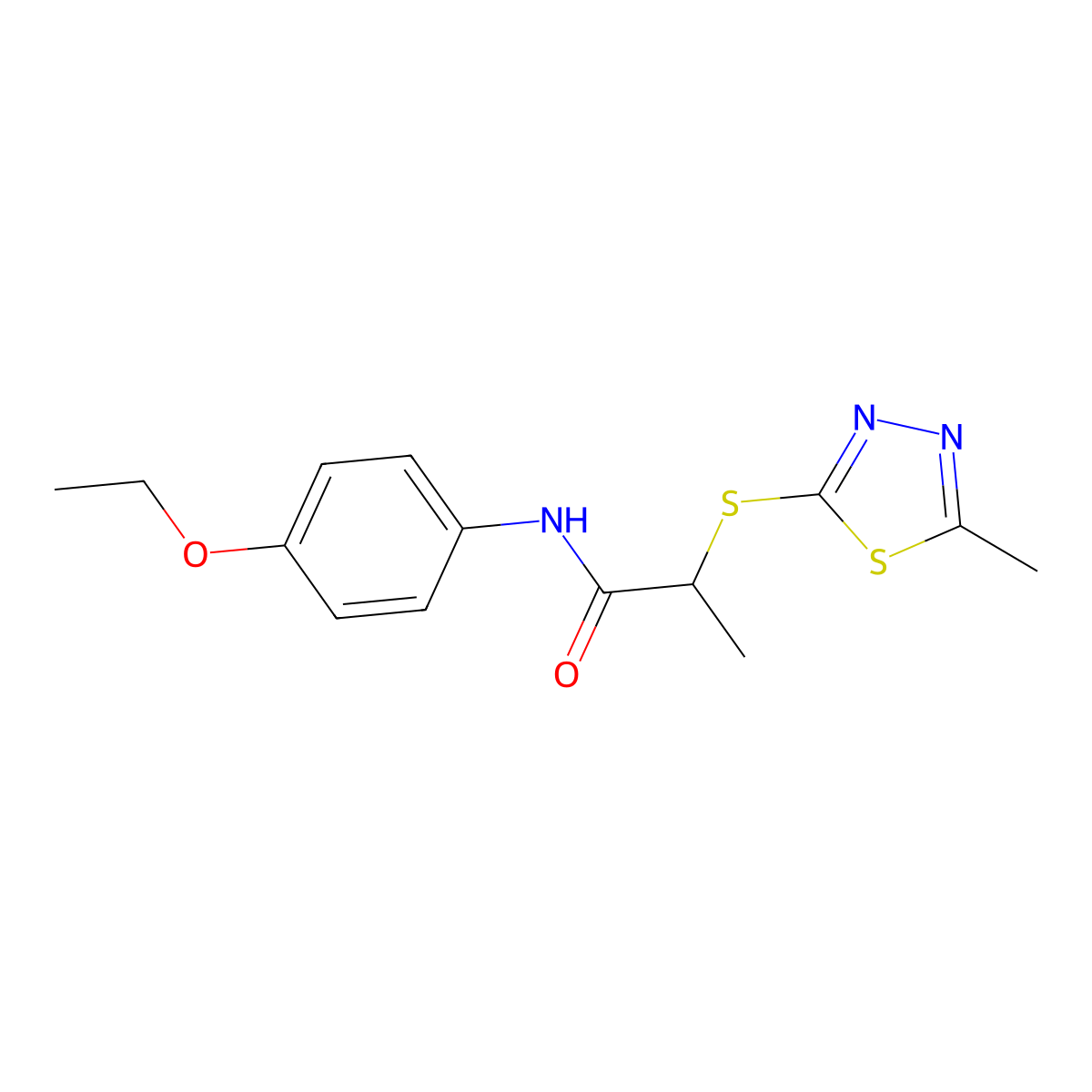 N-(4-Ethoxyphenyl)-2-[(5-methyl-1,3,4-thiadiazol-2-yl)sulfanyl]propanamide molecular structure, CAS 346642-03-3
