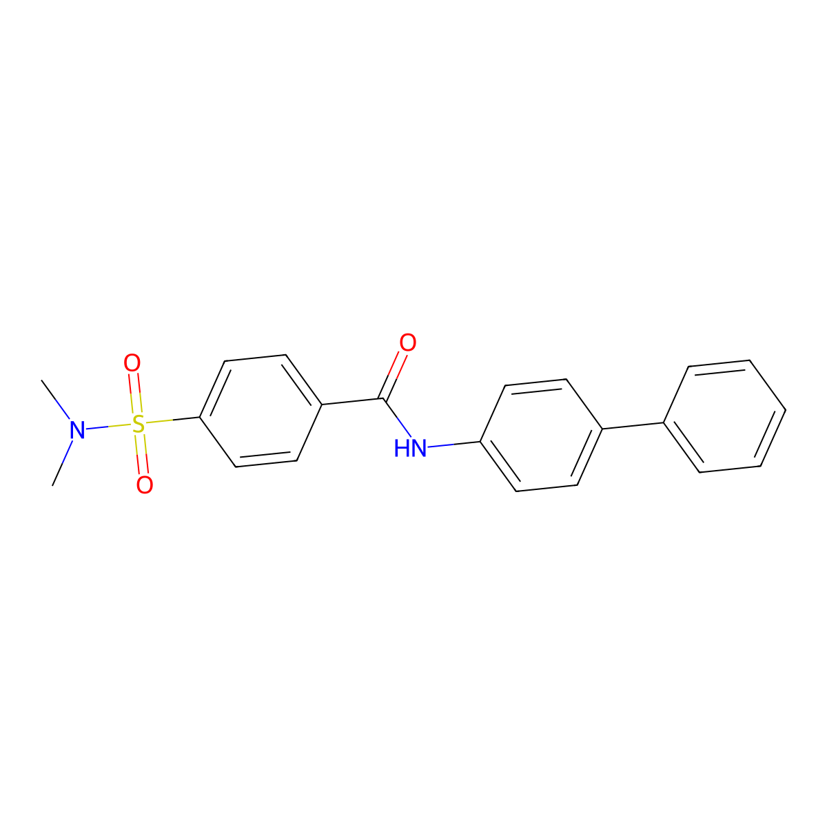 4-(dimethylsulfamoyl)-N-(4-phenylphenyl)benzamide molecular structure, CAS 346642-82-8