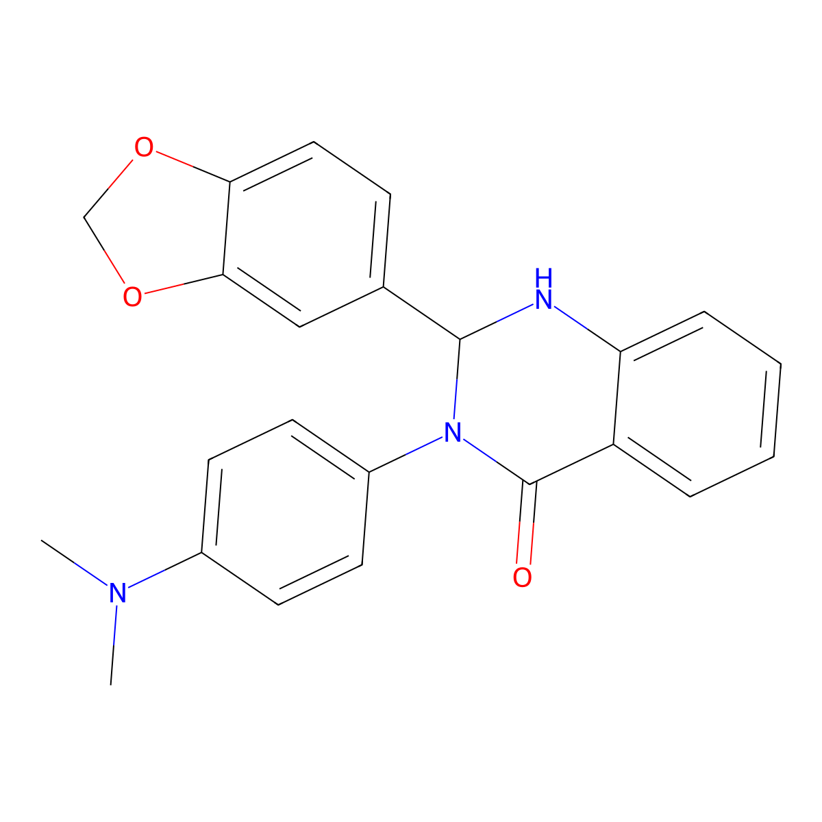 2-(1,3-benzodioxol-5-yl)-3-[4-(dimethylamino)phenyl]-2,3-dihydroquinazolin-4(1H)-one molecular structure, CAS 346644-22-2