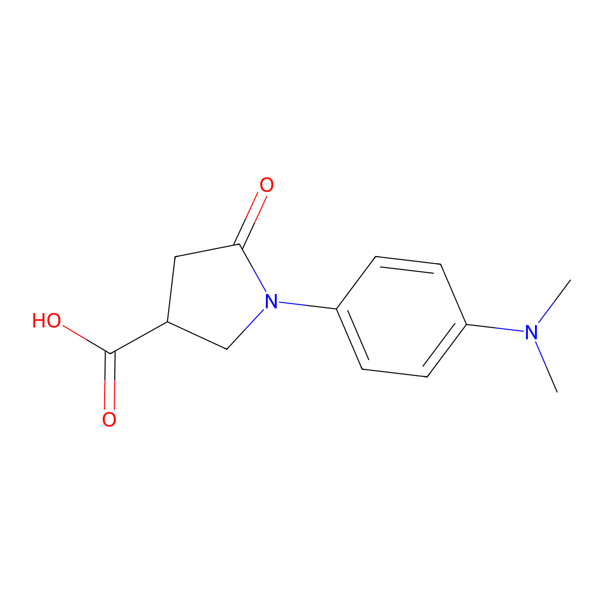 1-(4-(Dimethylamino)phenyl)-5-oxopyrrolidine-3-carboxylic acid molecular structure, CAS 346644-26-6
