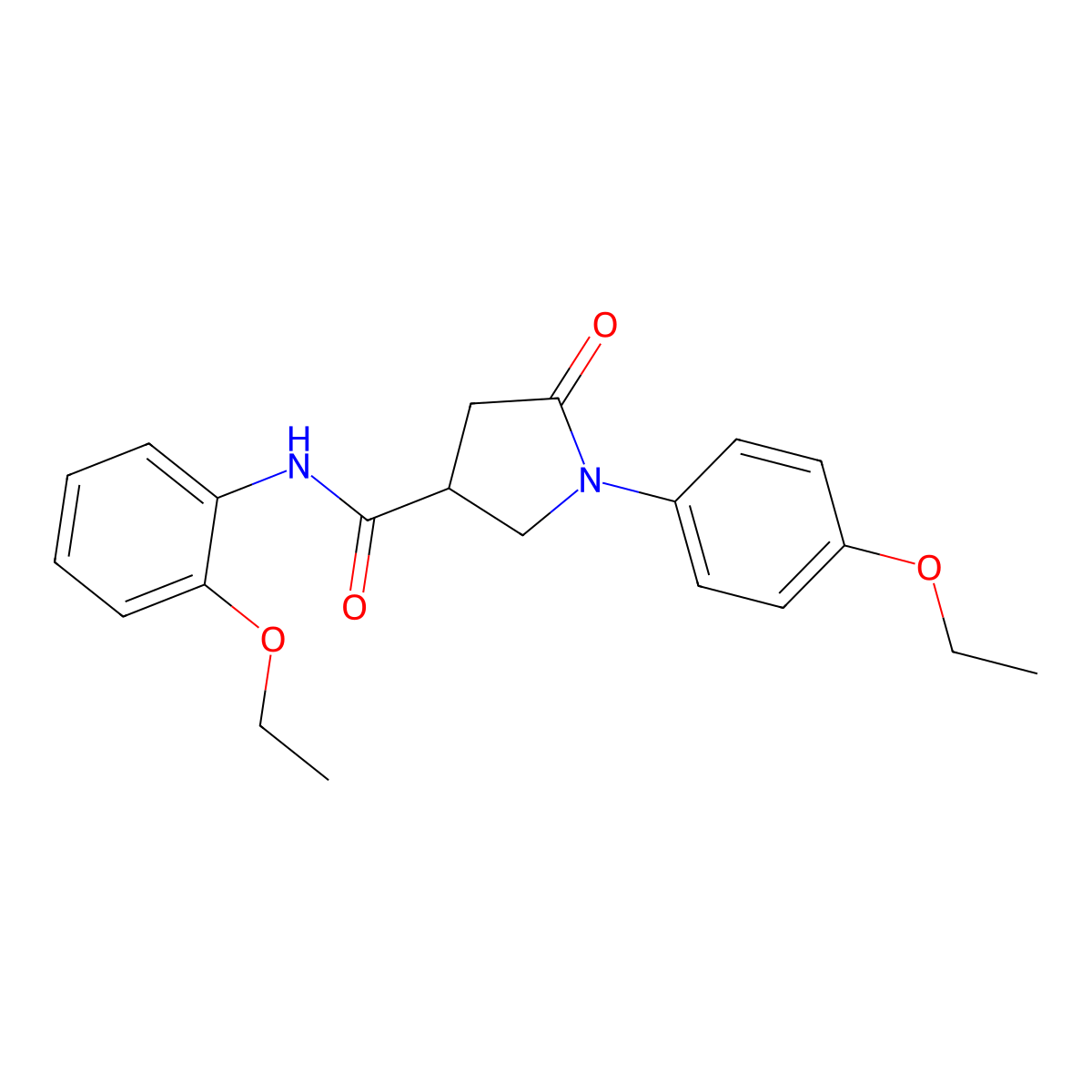 N-(2-ethoxyphenyl)-1-(4-ethoxyphenyl)-5-oxopyrrolidine-3-carboxamide molecular structure, CAS 346644-28-8