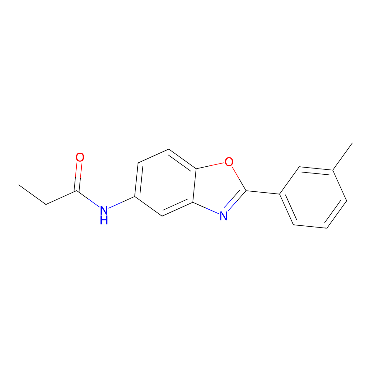 N-[2-(3-methylphenyl)-1,3-benzoxazol-5-yl]propanamide molecular structure, CAS 346645-67-8
