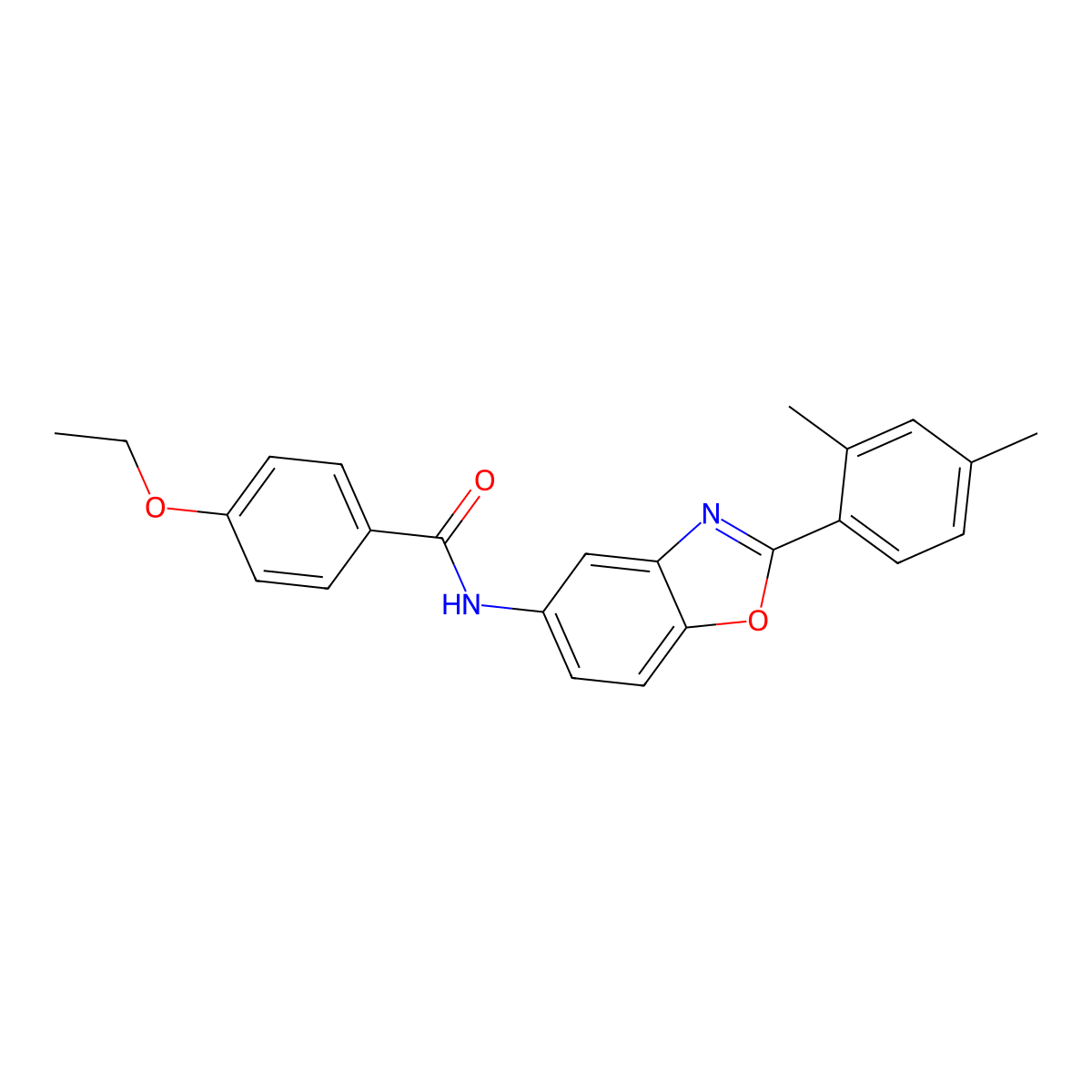 N-[2-(2,4-dimethylphenyl)-1,3-benzoxazol-5-yl]-4-ethoxybenzamide molecular structure, CAS 346645-85-0