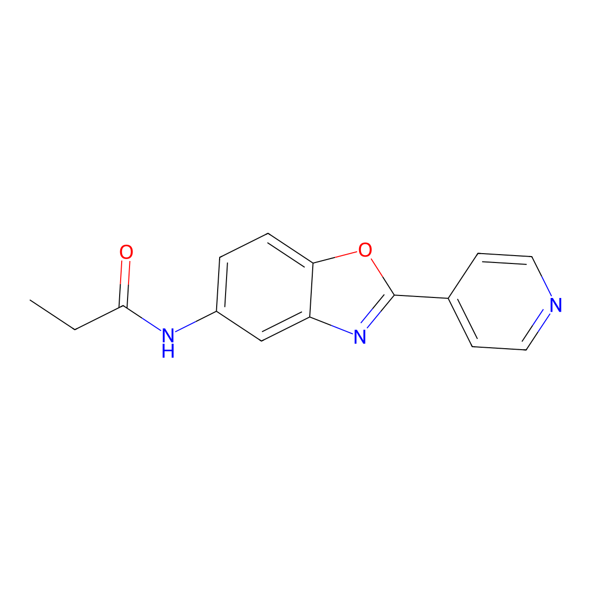 N-(2-pyridin-4-yl-1,3-benzoxazol-5-yl)propanamide molecular structure, CAS 346646-46-6