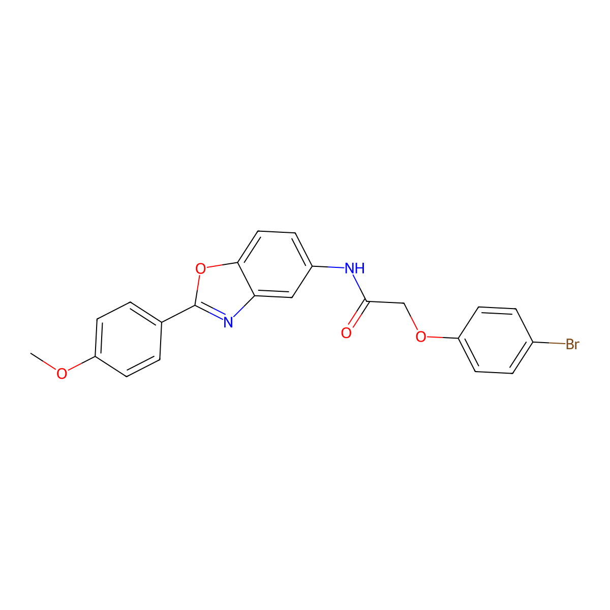 2-(4-bromophenoxy)-N-[2-(4-methoxyphenyl)-1,3-benzoxazol-5-yl]acetamide molecular structure, CAS 346646-86-4