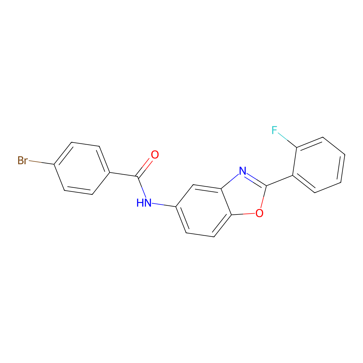 4-bromo-N-[2-(2-fluorophenyl)-1,3-benzoxazol-5-yl]benzamide molecular structure, CAS 346646-97-7