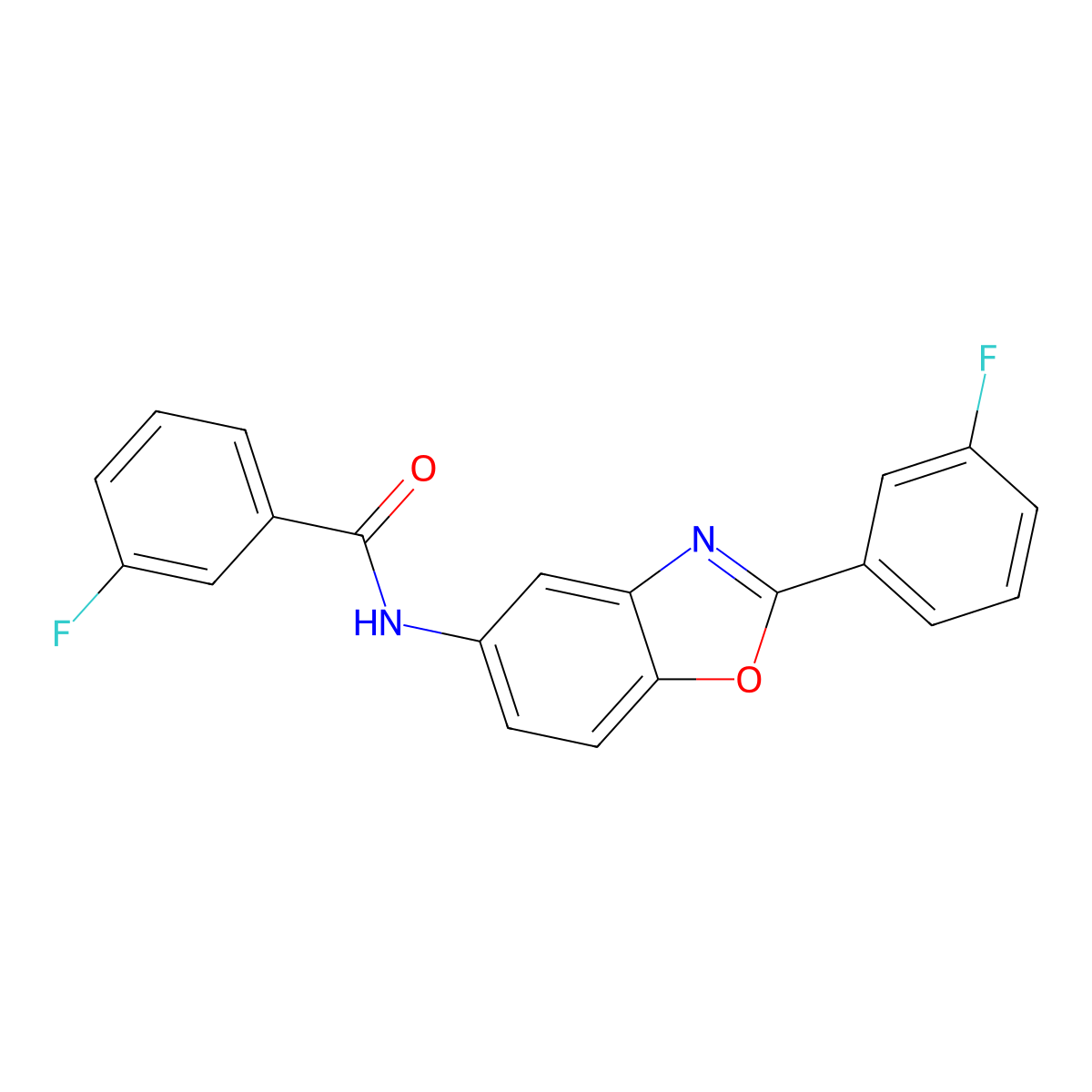 3-fluoro-N-[2-(3-fluorophenyl)-1,3-benzoxazol-5-yl]benzamide molecular structure, CAS 346647-12-9