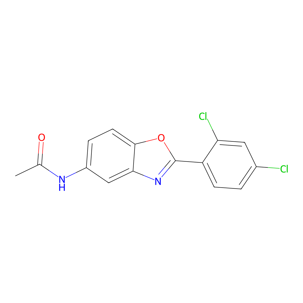 N-[2-(2,4-dichlorophenyl)-1,3-benzoxazol-5-yl]acetamide molecular structure, CAS 346647-65-2